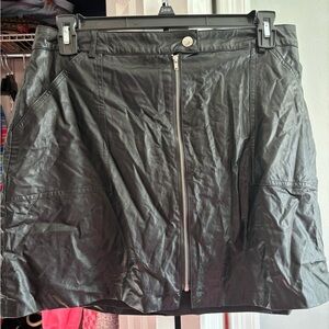 Candie's Black Faux Leather Skirt with Zipper